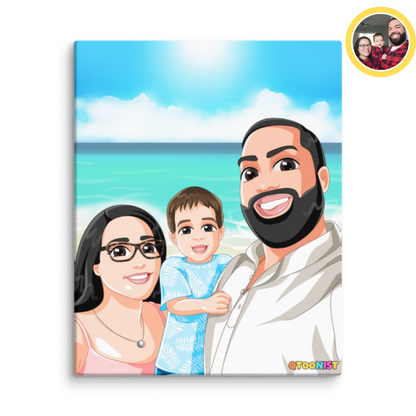 Custom Family Cartoon Canvas