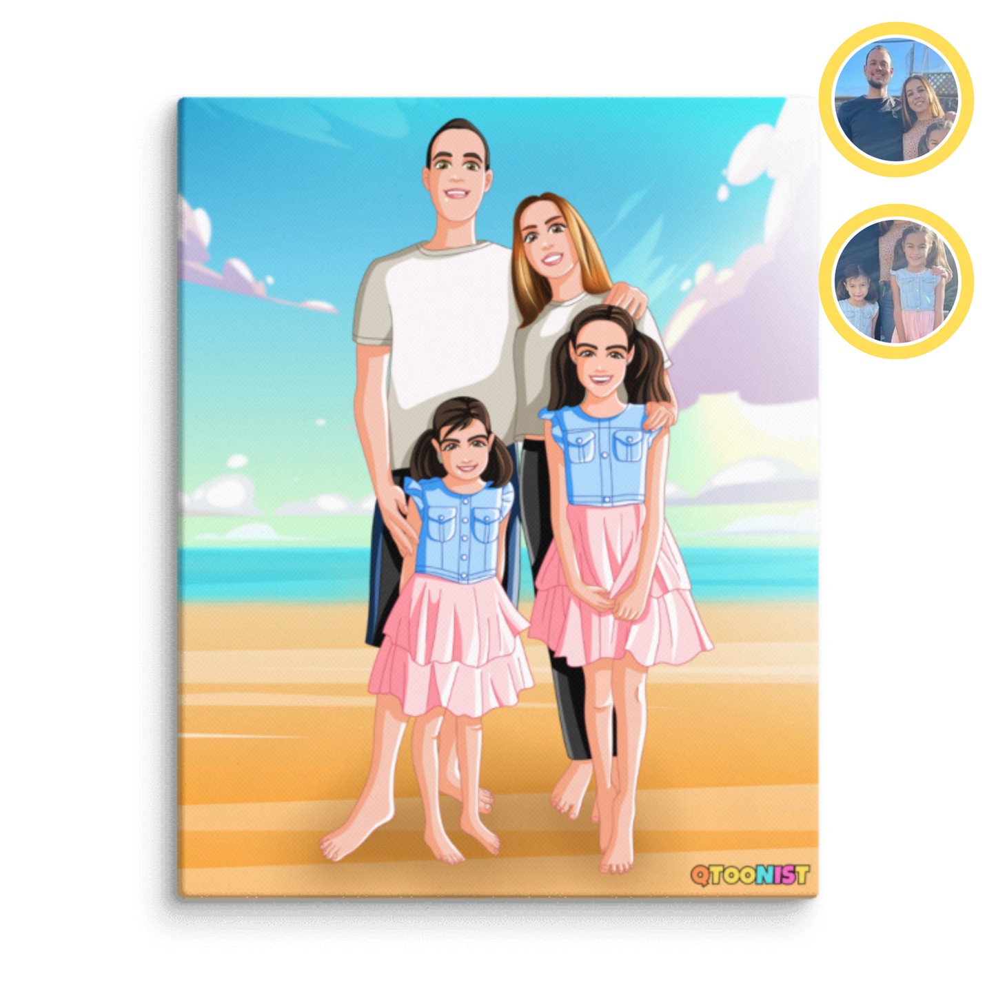 Custom Family Cartoon Canvas