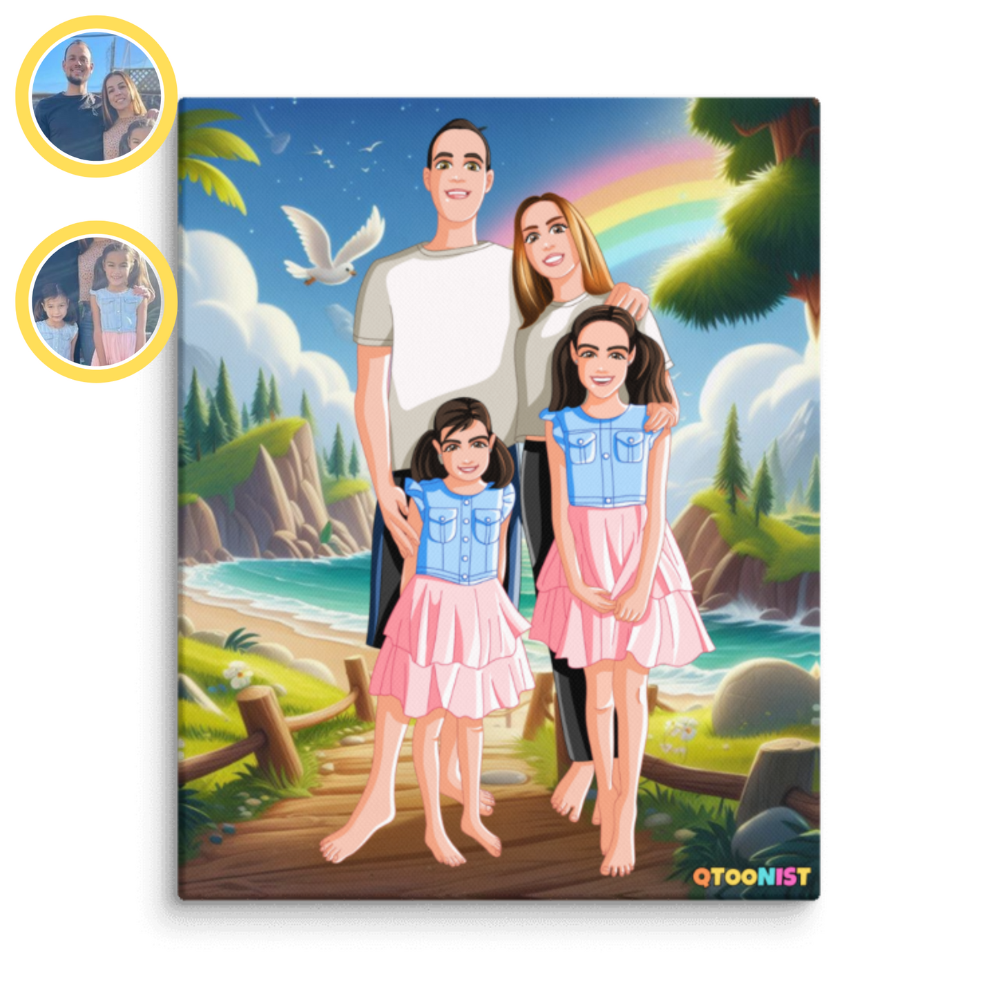 Custom Family Cartoon Canvas