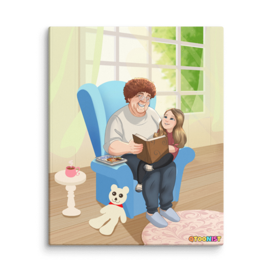 Custom Family Cartoon Canvas