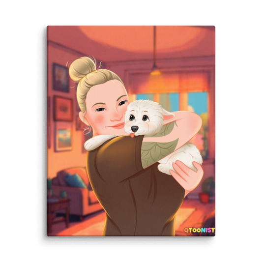 Custom Pet Cartoon Canvas